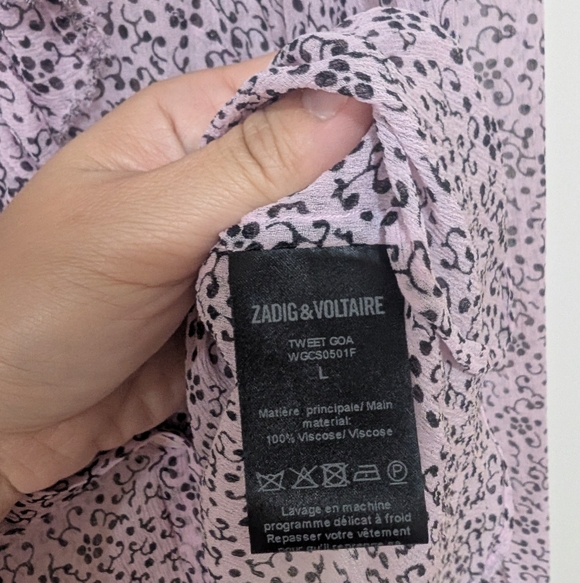 Zadig & Voltaire Purple Ruffled Floral Tweet Goa Sheer Blouse - Picture 12 of 14